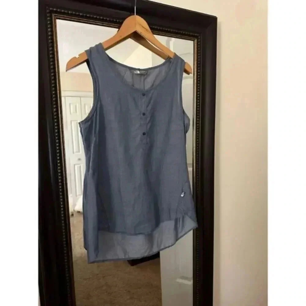 The North Face Blue Sleeveless Henley Blouse